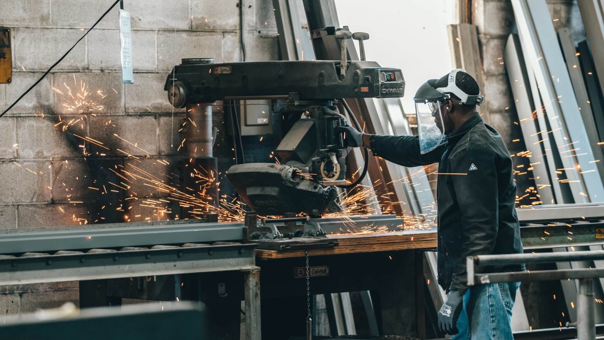 A man using weld machine